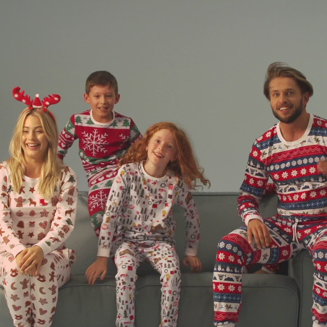 Stickmönster Röd Julpyjamas Herr
