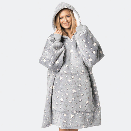 Stjärnor Grå HappyHoodie